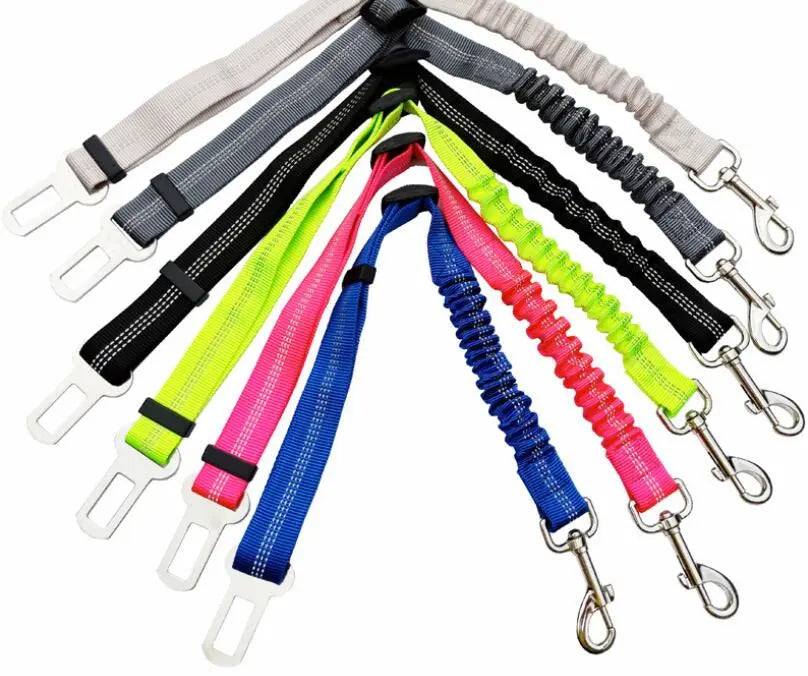 Adjustable Dog Seat Belt Dog Car Seatbelt Harness Leads Elastic Reflective Safety Rope cJ