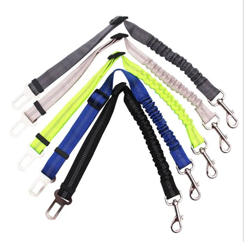 Adjustable Dog Seat Belt Dog Car Seatbelt Harness Leads Elastic Reflective Safety Rope cJ