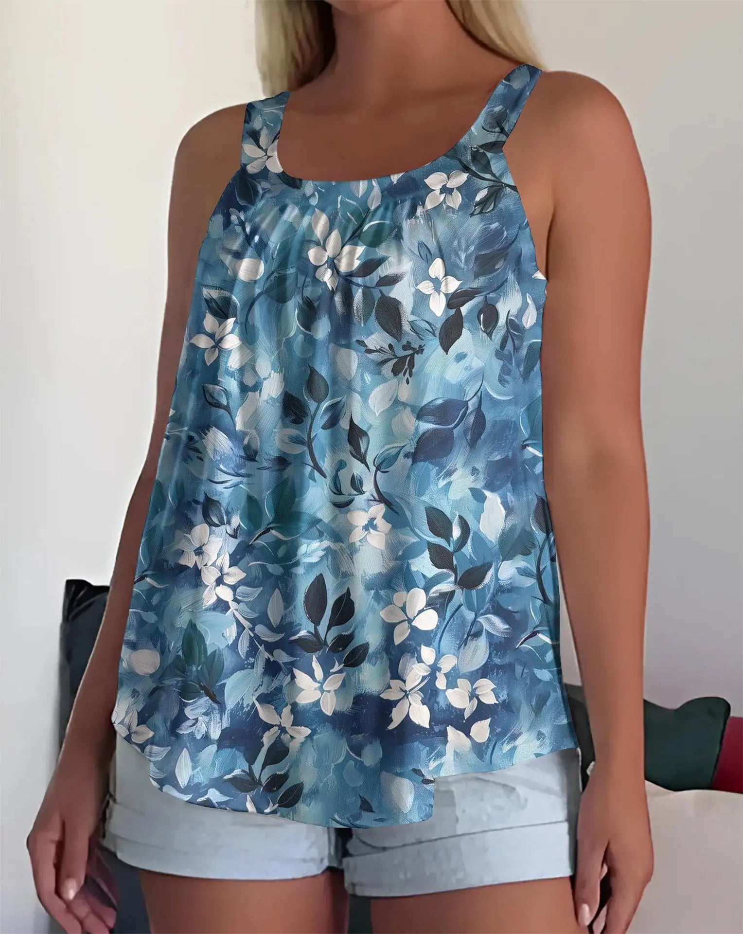 Damen Tank Top ärmellos – Lockeres Sommer Shirt mit Trägern & modernem Print Cj