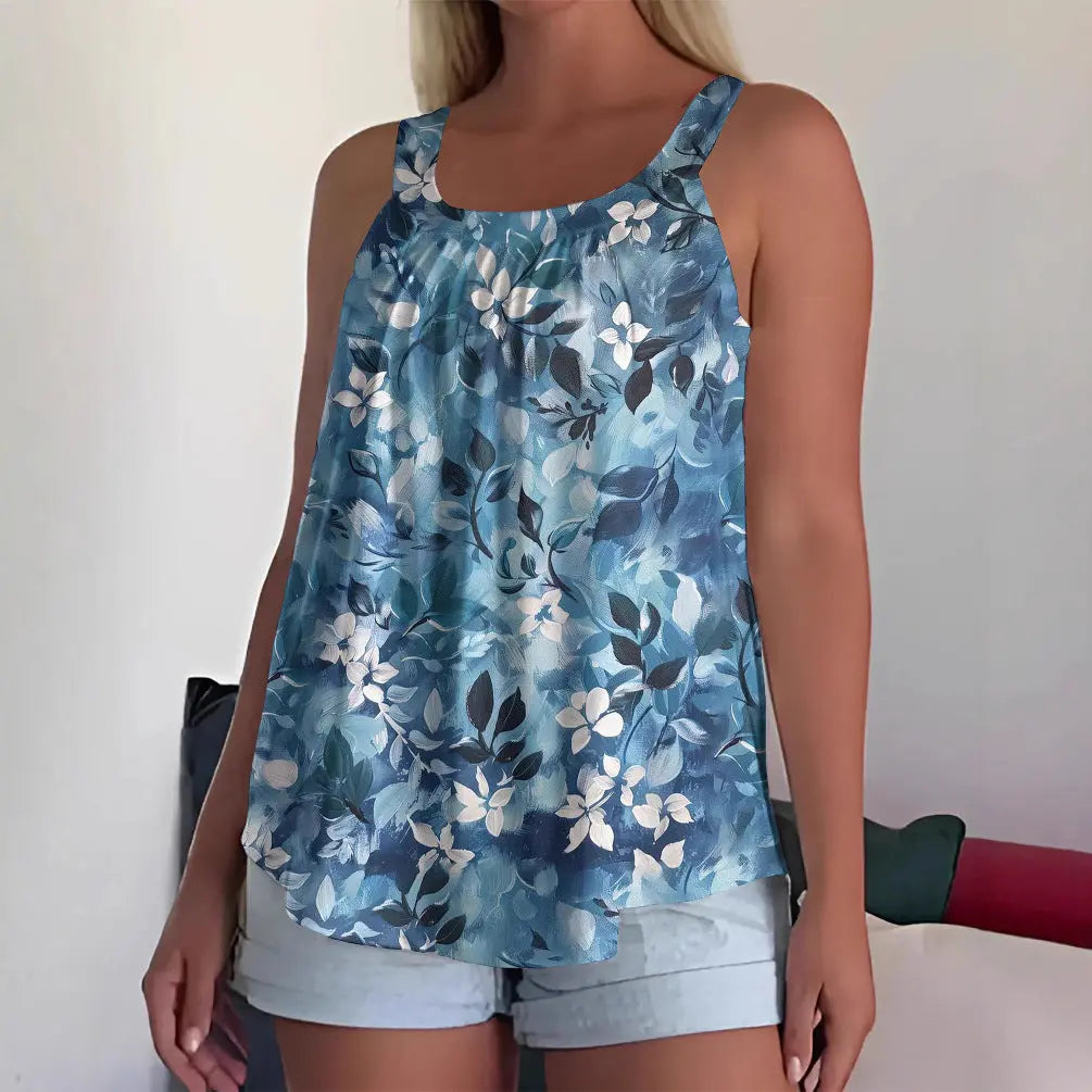 Damen Tank Top ärmellos – Lockeres Sommer Shirt mit Trägern & modernem Print Cj