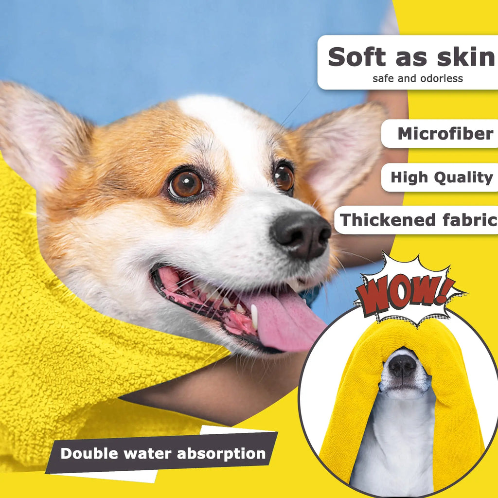 Dog Towels For Drying Dogs Drying Towel Dog Bath Towel, Quick-drying Pet Dog And Cat Towels Soft Fiber Towels Robe Super Absorbent Quick Drying Soft Microfiber Pet Towel For Dogs, Cats Yellow cJ