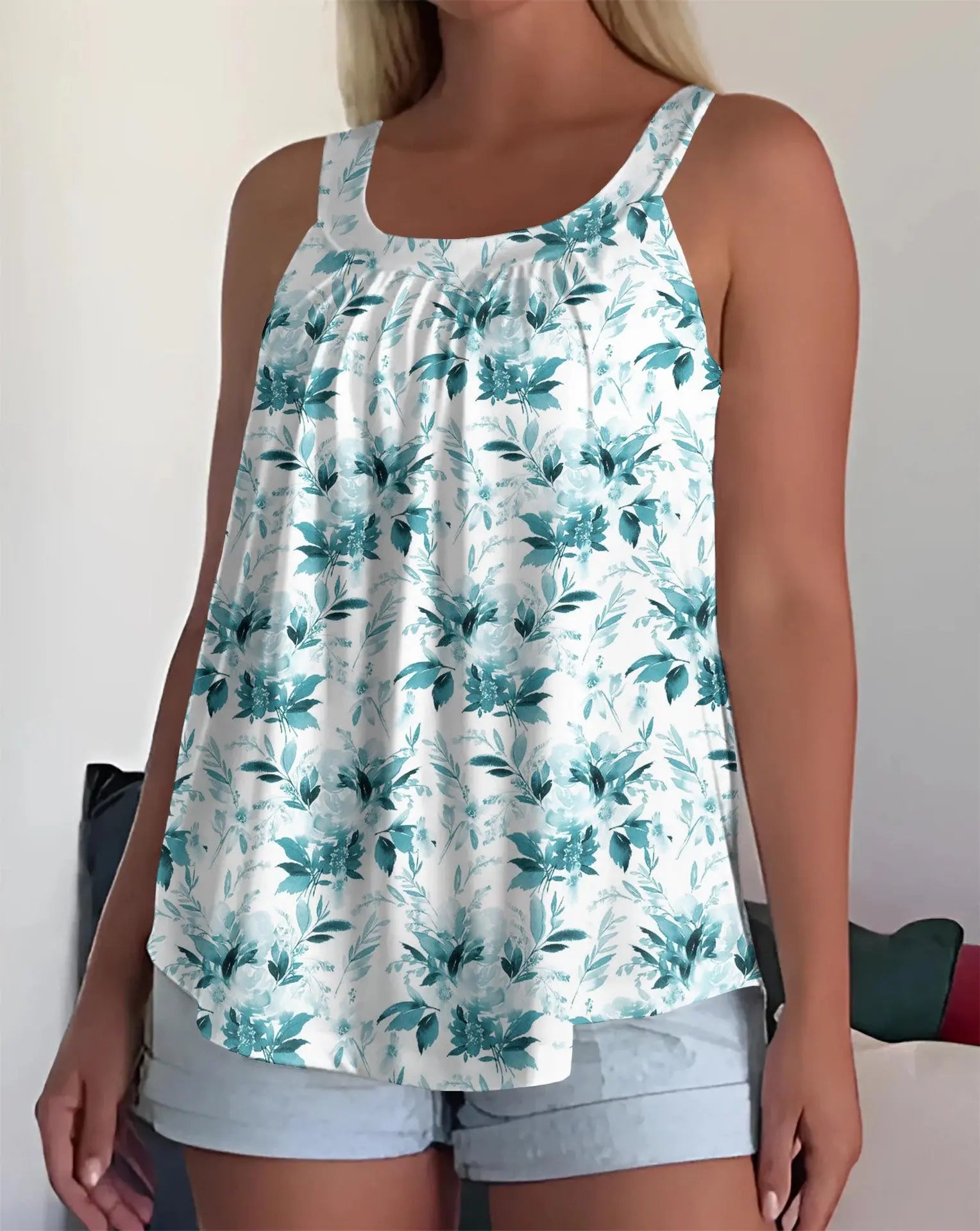 Damen Tank Top ärmellos – Lockeres Sommer Shirt mit Trägern & modernem Print Cj