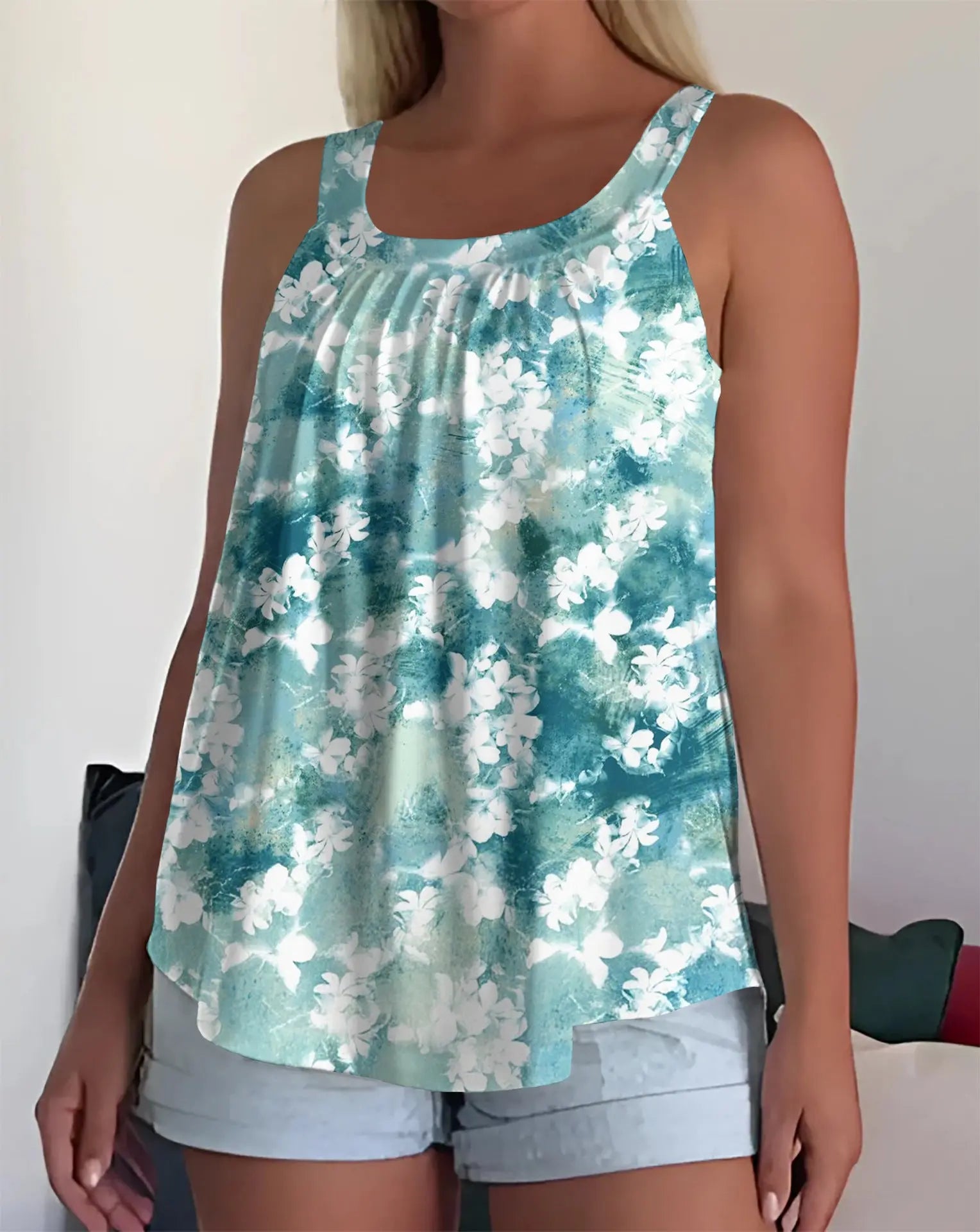 Damen Tank Top ärmellos – Lockeres Sommer Shirt mit Trägern & modernem Print Cj