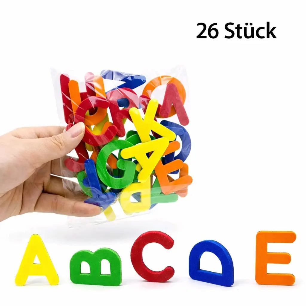 Magnetische ABC-Buchstaben für den Kühlschrank – Bunte Lernmagnete für Kinder – Alphabet A–Z Moeller