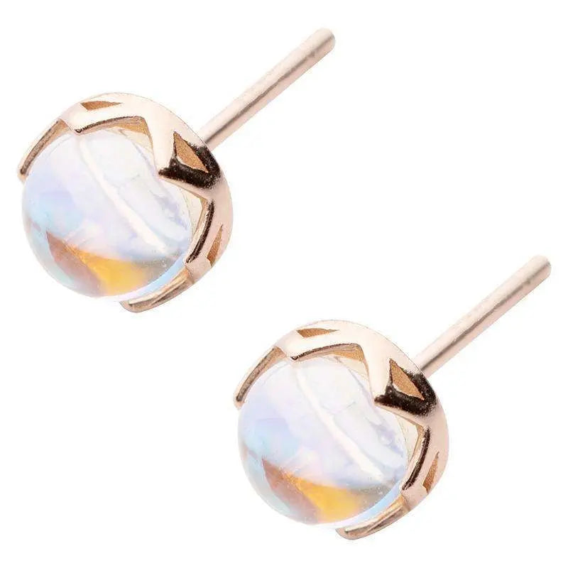 Elegante Ohrstecker in Roségold-Optik mit schimmernder Opal-Perle Moeller