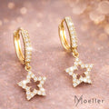 Elegante Stern-Ohrringe – Vergoldet – Zirkonia – Damen Schmuck Moellerzon