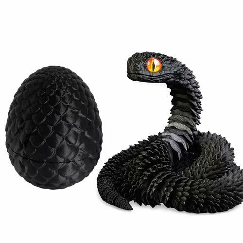3D Schlangenei Spielzeug – Bewegliche Schlange im Ei – Fidget Toy aus 3D-Druck, 30cm Schlange, 8,5cm Ei Moellerzon