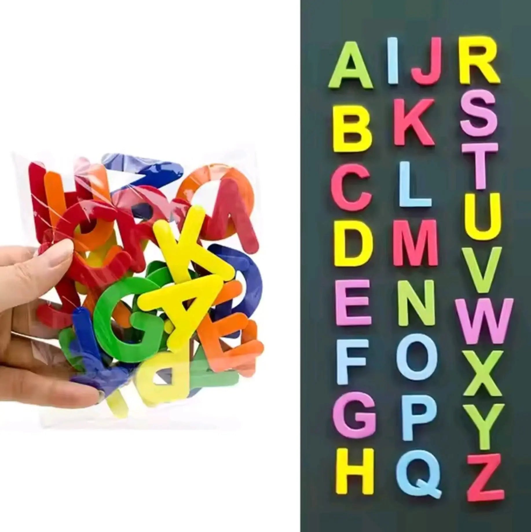 Magnetische ABC-Buchstaben für den Kühlschrank – Bunte Lernmagnete für Kinder – Alphabet A–Z Moeller