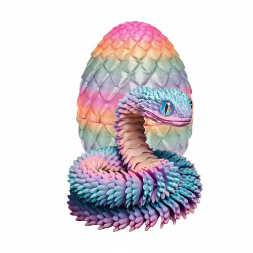 3D Schlangenei Spielzeug – Bewegliche Schlange im Ei – Fidget Toy aus 3D-Druck, 30cm Schlange, 8,5cm Ei Moellerzon